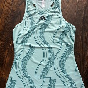 Adidas Women's Teal Patterned Tank Top